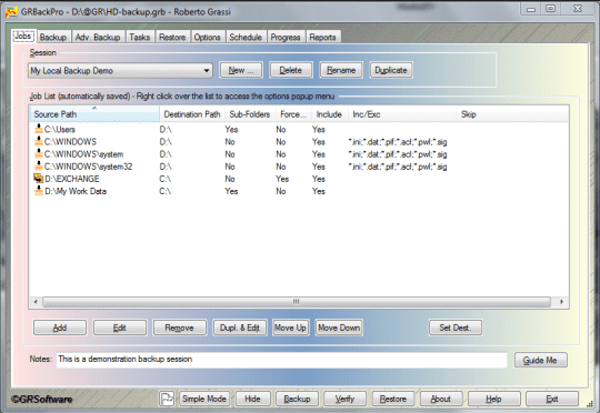 GRBackPro Windows Server 1