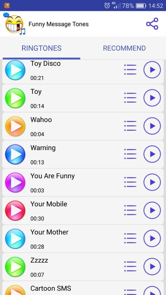 Funny Message Tones screen 1