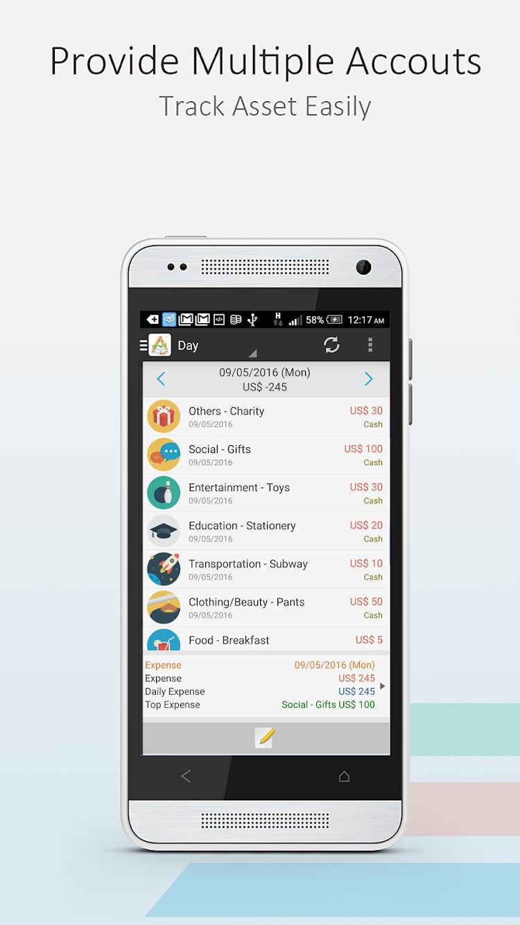 AndroMoney screen 1