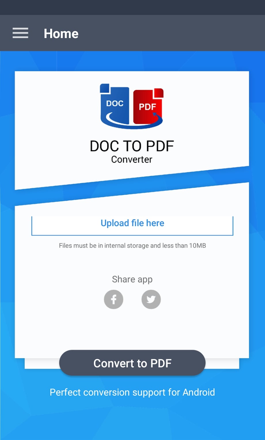 Doc to PDF Converter screen 1