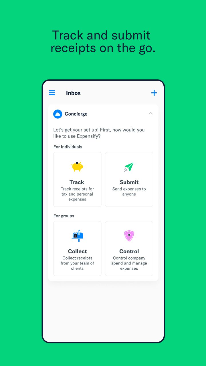Expensify screen 1