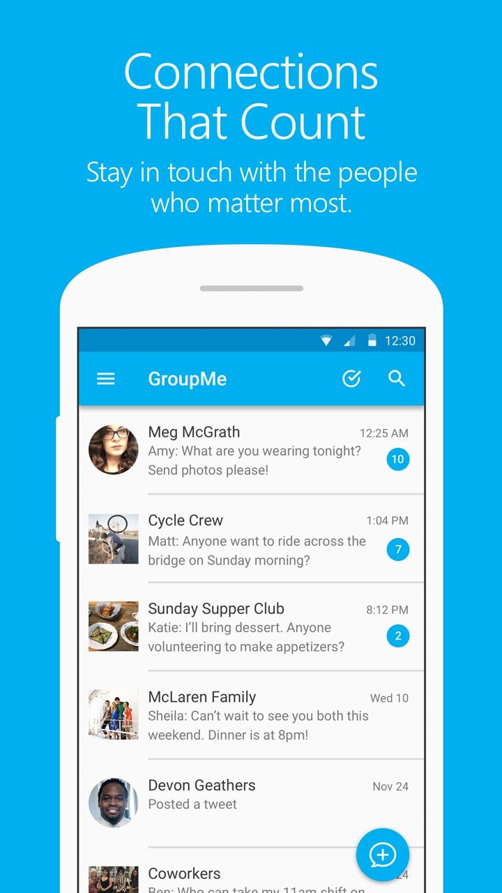 GroupMe screen 1