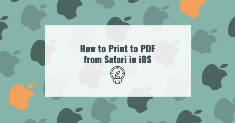 How to Print to PDF from Safari in iOS