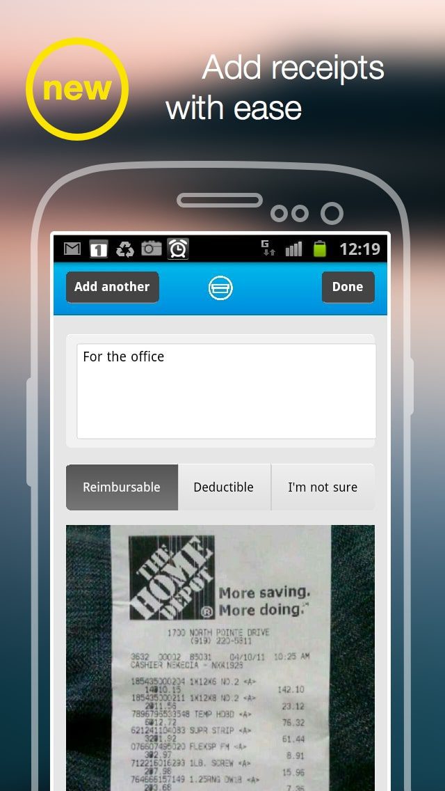 Shoeboxed Receipt Tracker screen 1