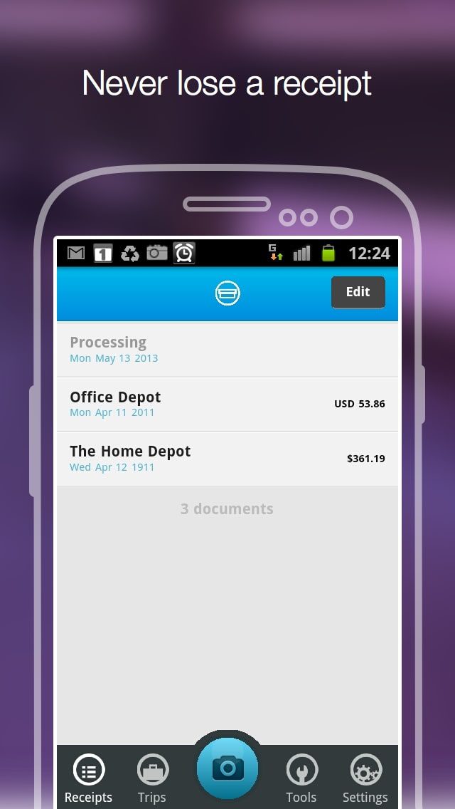 Shoeboxed Receipt Tracker screen 2