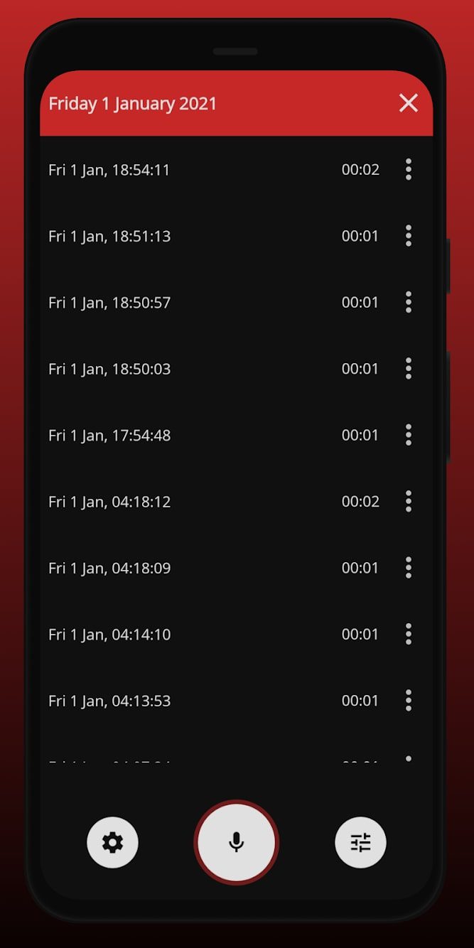 Sleep Recorder screen 1
