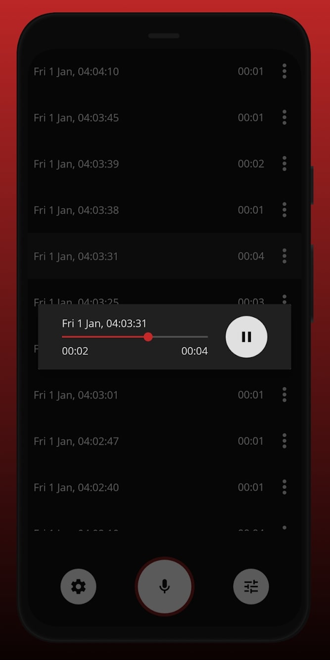 Sleep Recorder screen 2