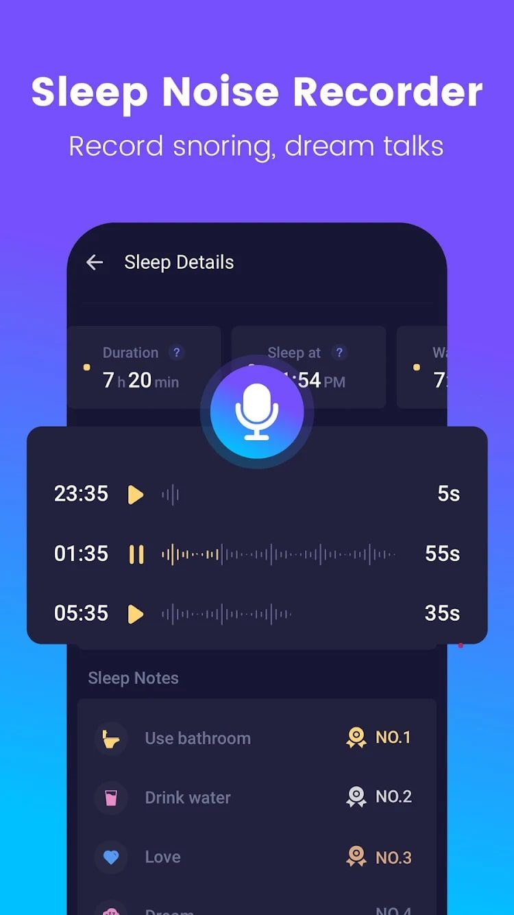 Sleep Tracker screen 1