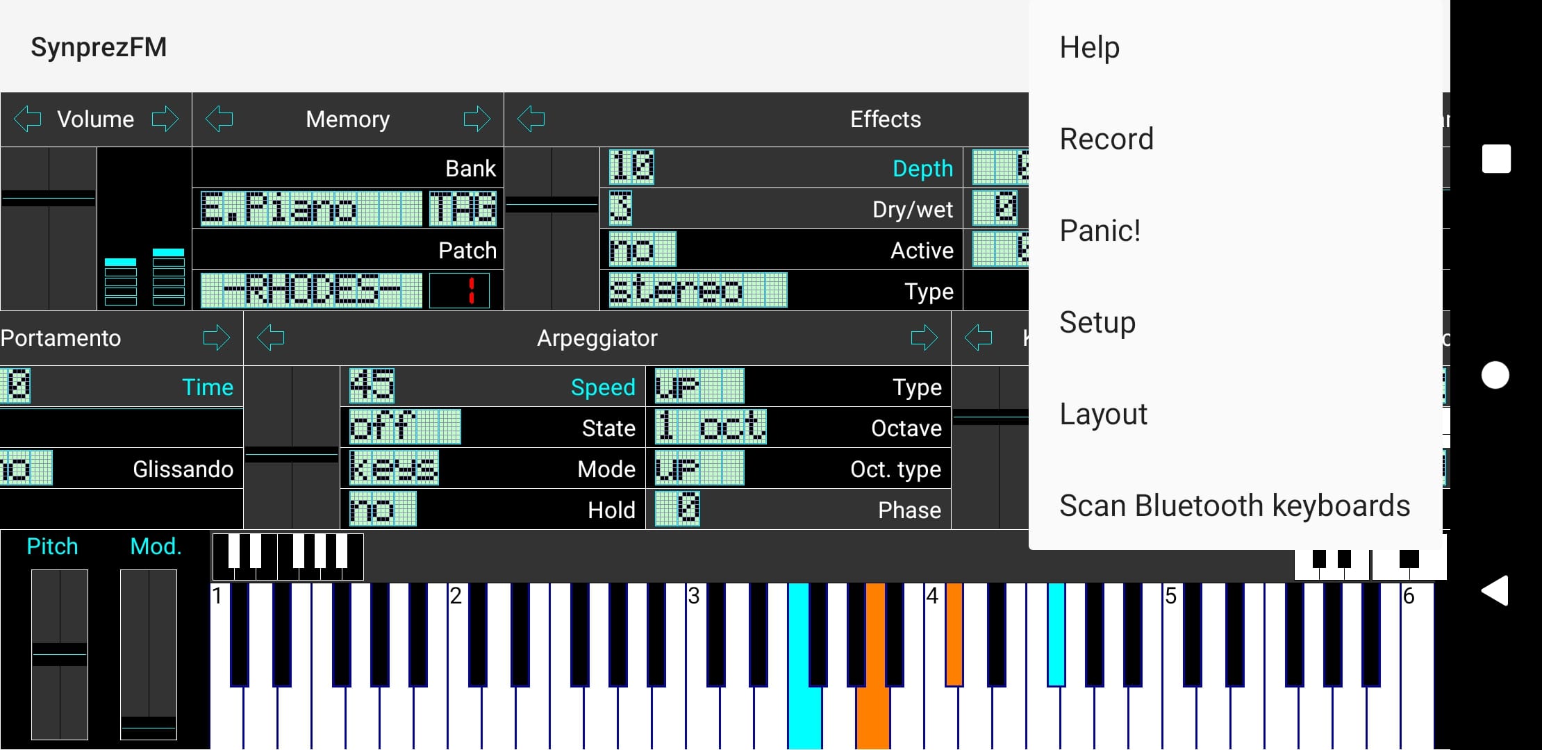 FM Synthesizer screen 2