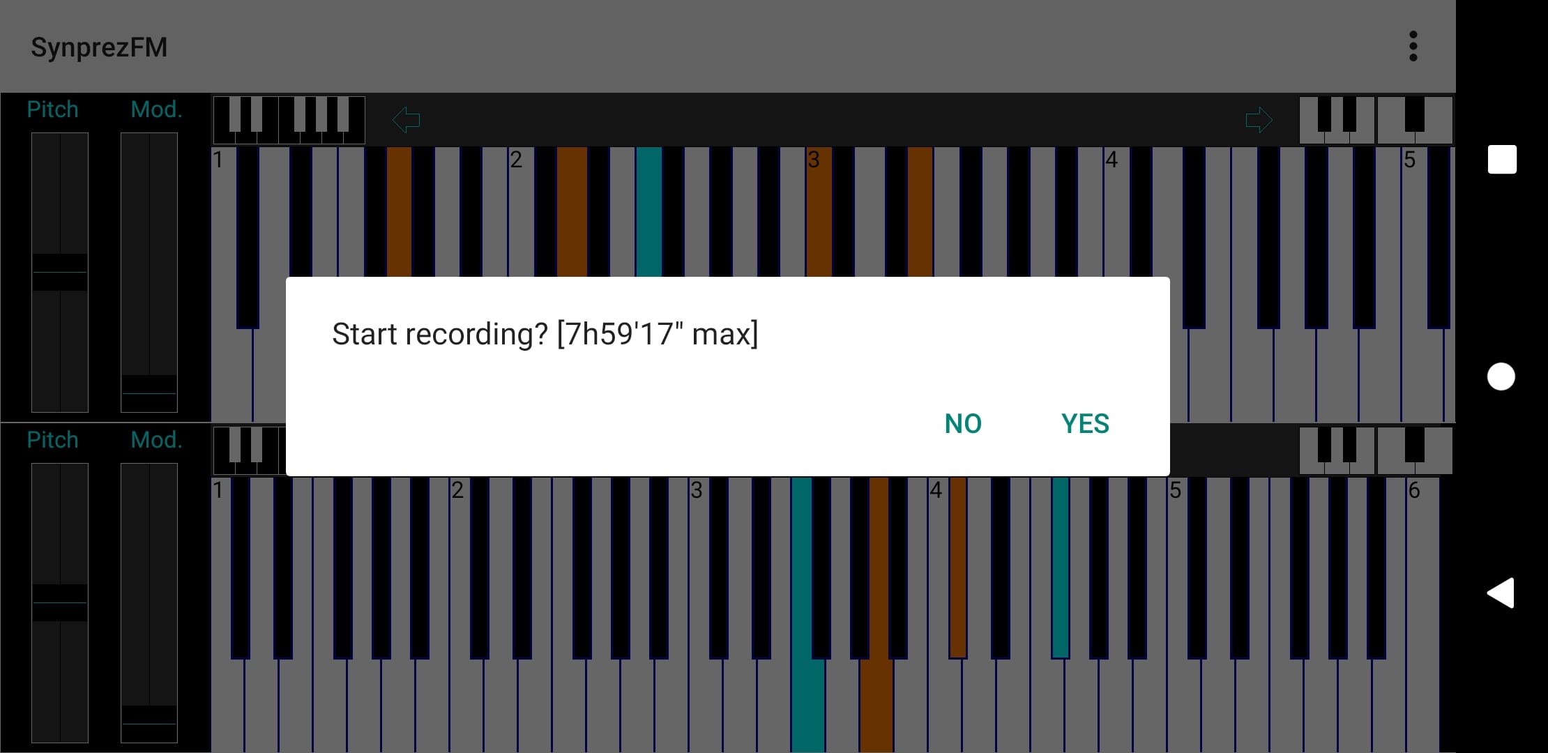 FM Synthesizer screen 3