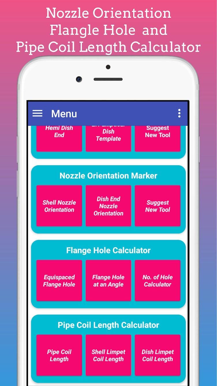 Fabrication Calculator screen 2