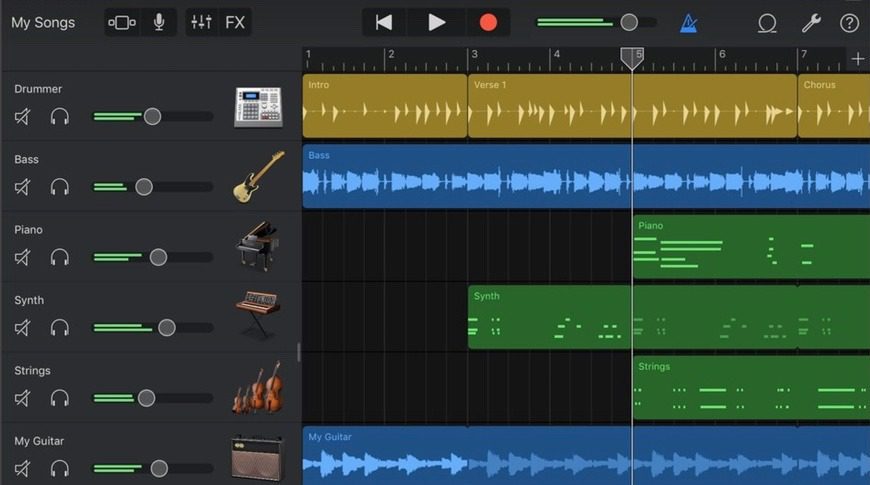 GarageBand screen 1