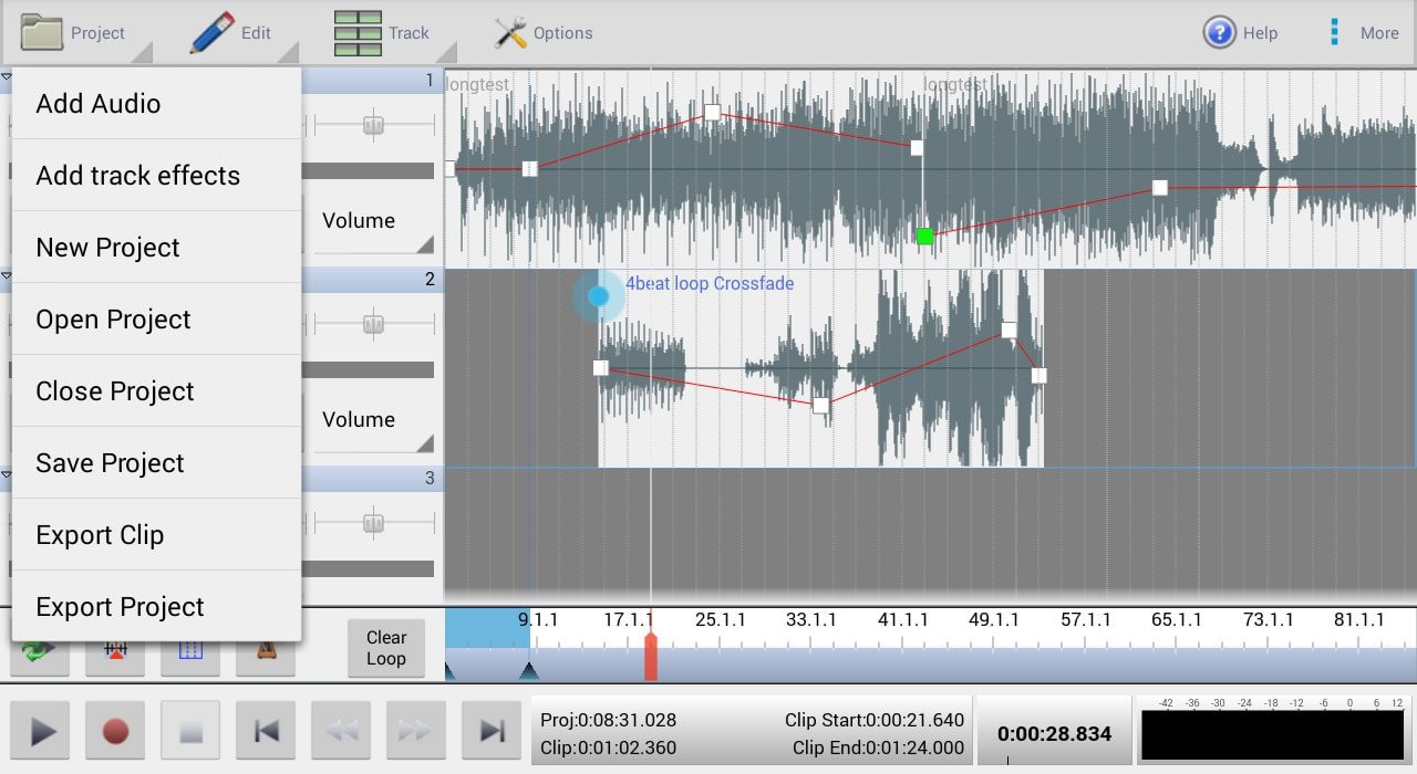 MixPad screen 1