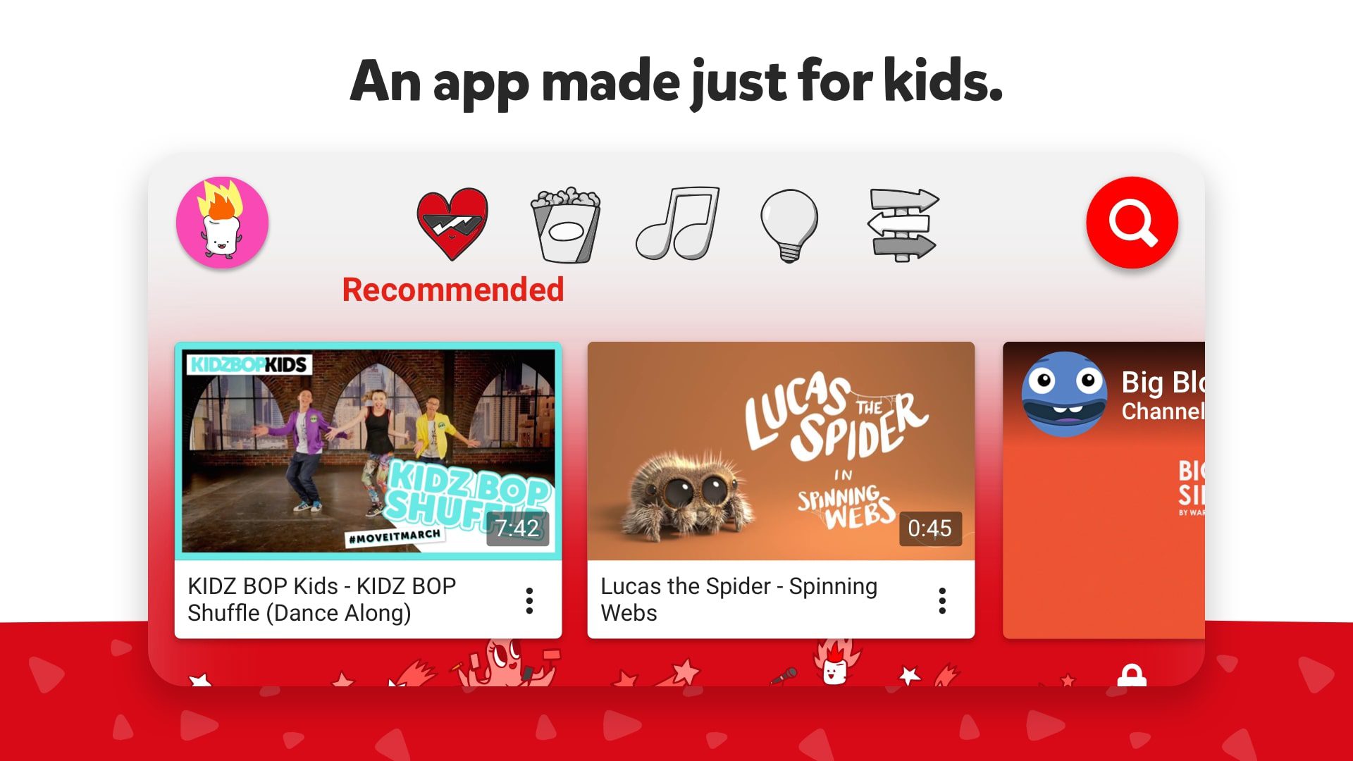 YouTube Kids screen 1