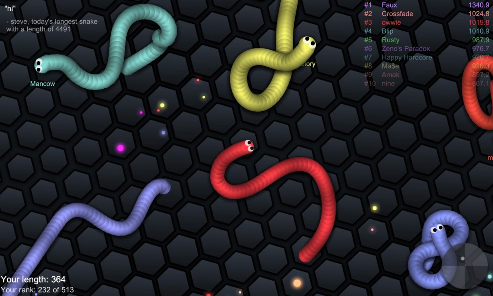 slither.io screen 2