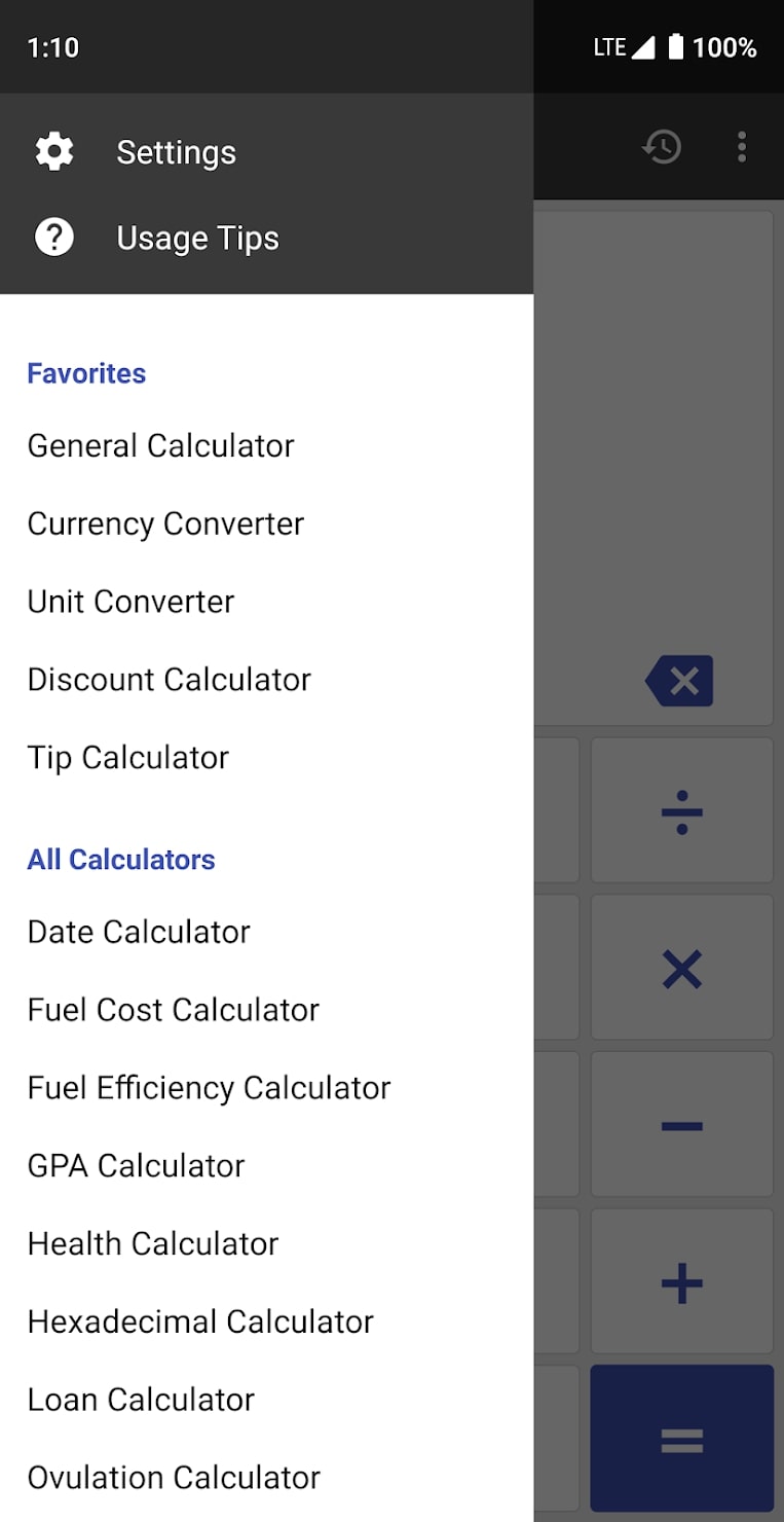ClevCalc screen 1