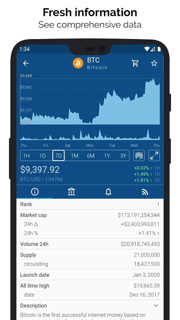 Crypto App screen 1