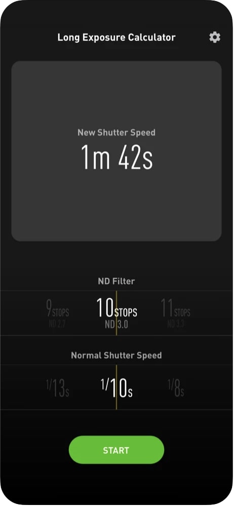 Long Exposure Calculator screen 2