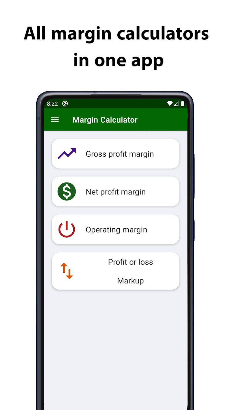 Margin Calculator screen 1