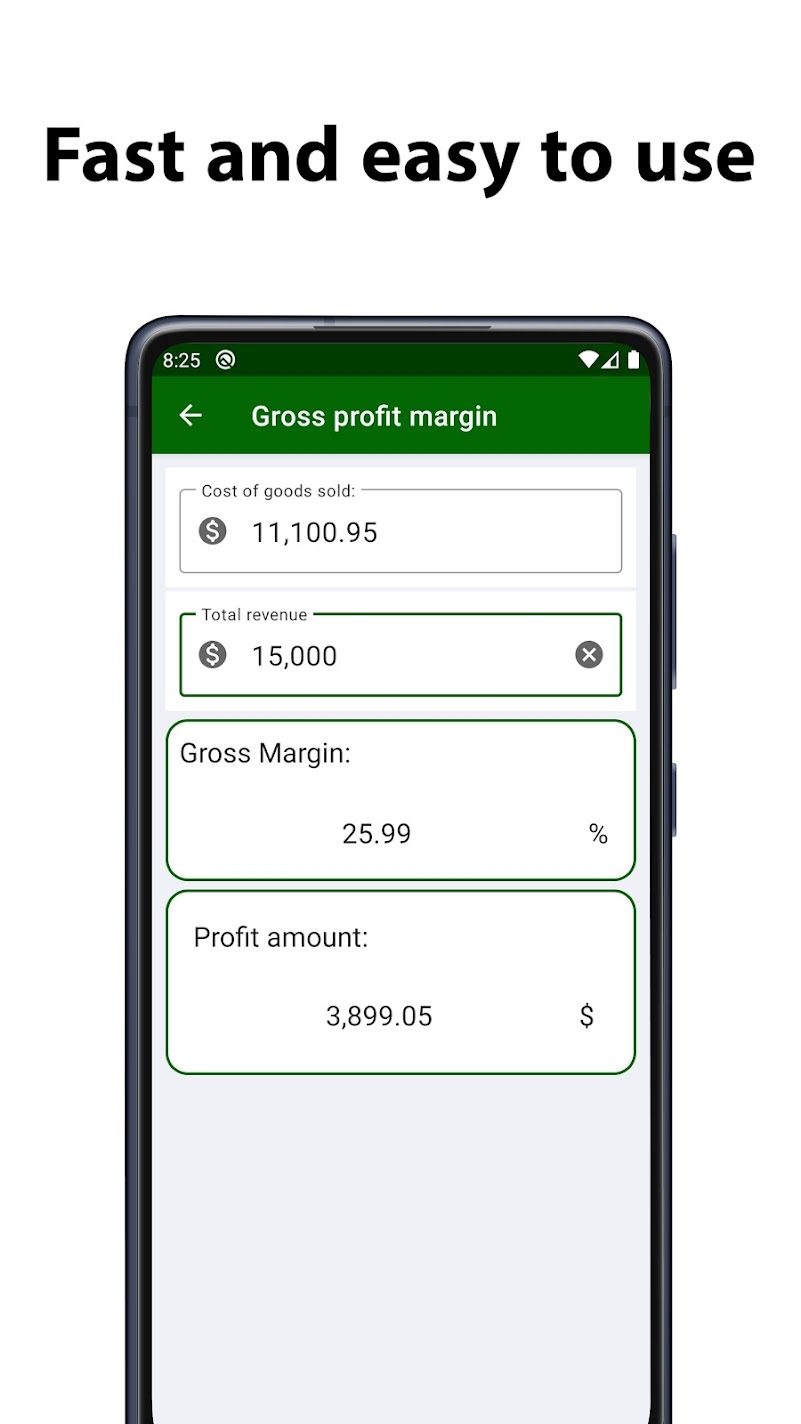 Margin Calculator screen 2