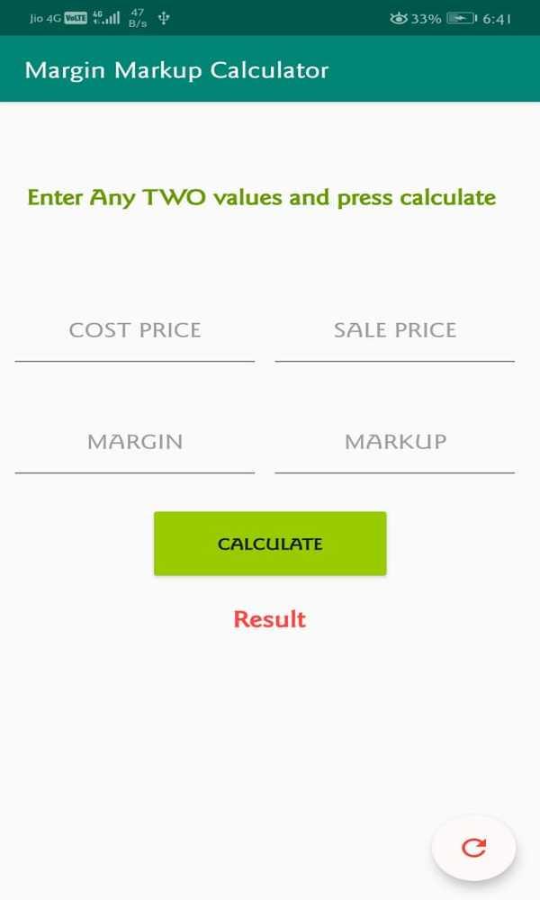 Margin Markup Calculator screen 1 1