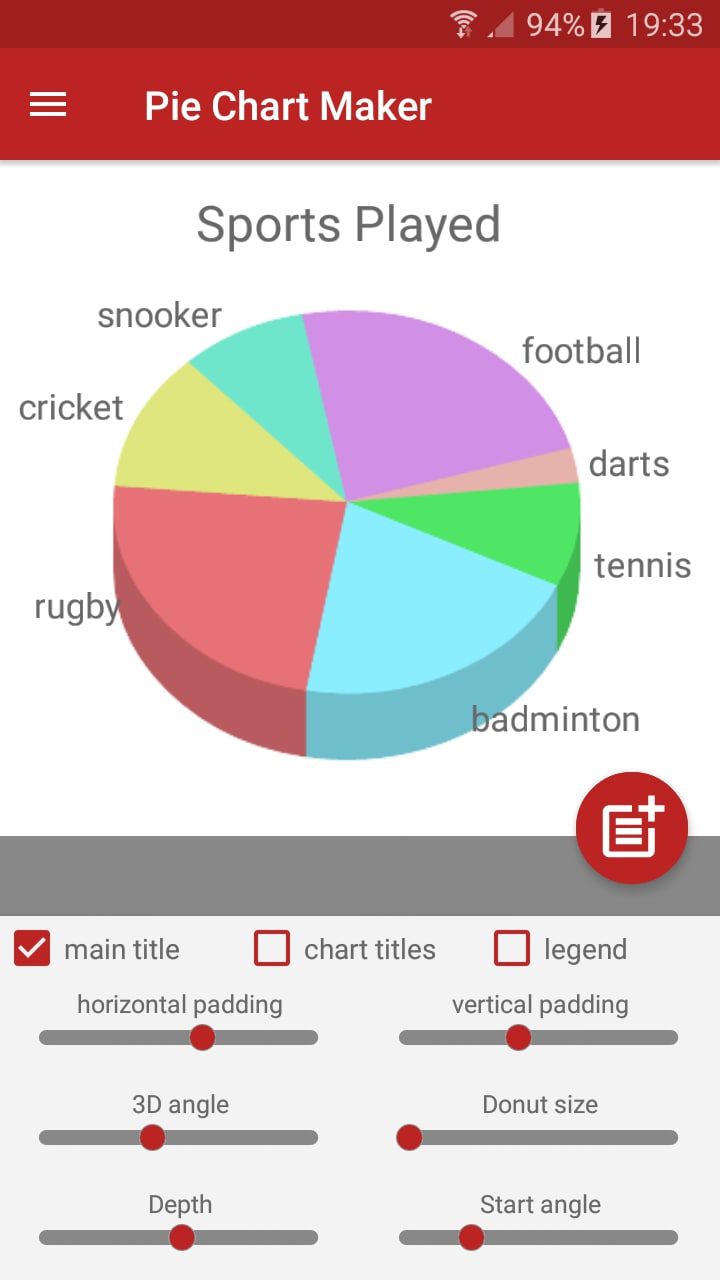 Pie Chart Maker screen 2