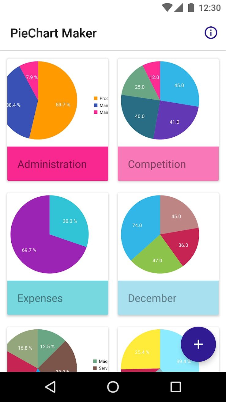 PieChart Maker screen 1