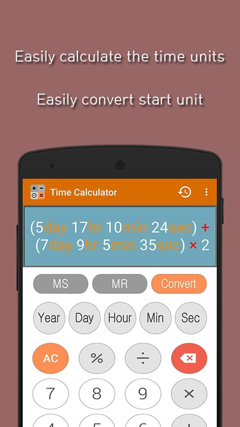 Time Calculator screen 2