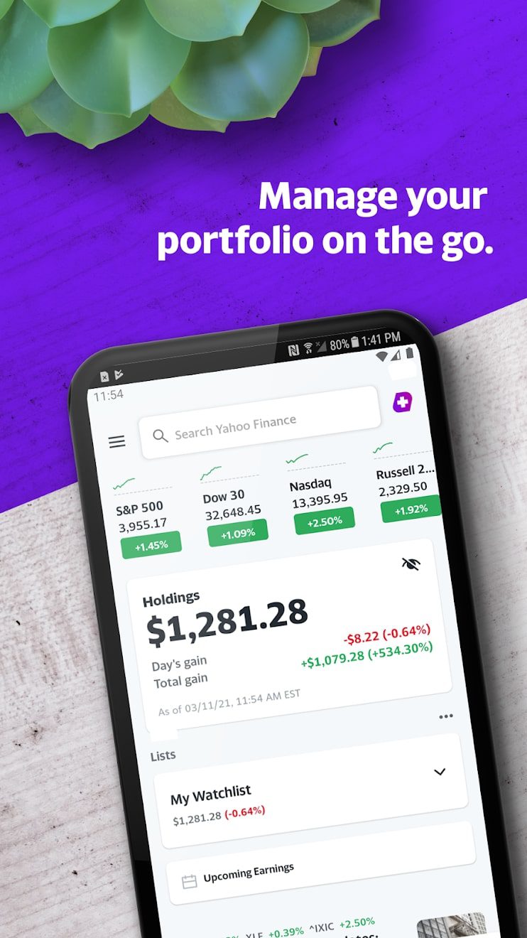 Yahoo Finance screen 1